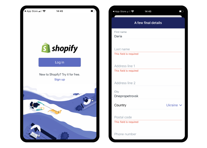 Shopify mobile app